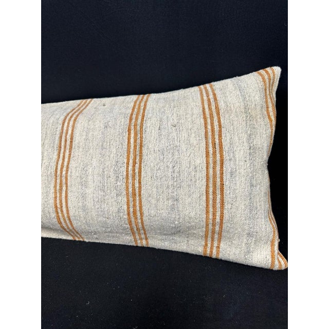 Turkish Hemp Pillow Cushion Natural Beige Brown Cushion Cover 14x40 For Sale - Image 4 of 4