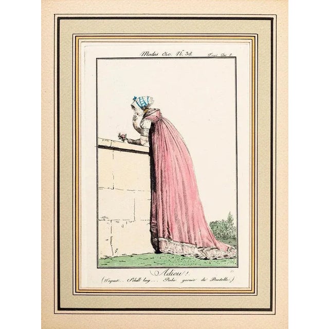 Adieu! is an original watercolored etching realized in the first quarter of the 19th century by the French artist...