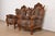 Baroque Italian Baroque Ornate Carved Walnut Throne Chairs or Lounge Chairs With Leopard Print Upholstery For Sale - Image 3 of 12