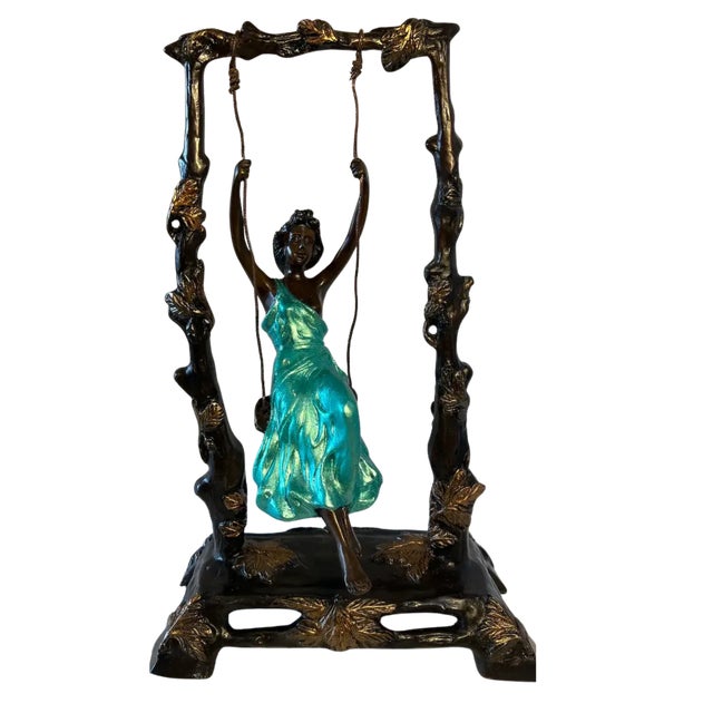 "Girl on a Swing" Sculpture by Auguste Moreau For Sale - Image 13 of 18