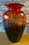 Lart Fluted Art Glass Vase Brown Orange Red Ombre For Sale - Image 10 of 12