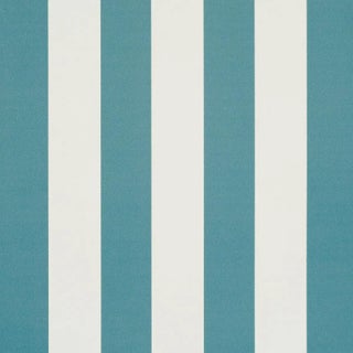 SAMPLE - Schumacher Emma Stripe Wallpaper In Azure For Sale