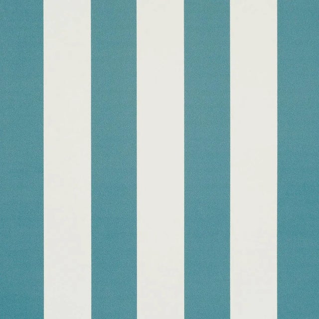 SAMPLE - Schumacher Emma Stripe Wallpaper In Azure For Sale