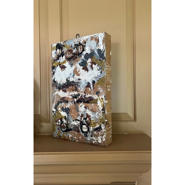 Wood George S. Rennie III (American 1940 - 2022) Mid-Century Modern Mixed Media Construction Abstract Drip Painting Circa 1965 For Sale - Image 7 of 15