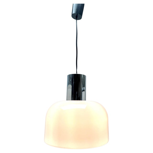 Mid-Century Modern Blown Glass Pendant Suspension Fixture from Glashütte Limburg, 1965 For Sale - Image 4 of 11