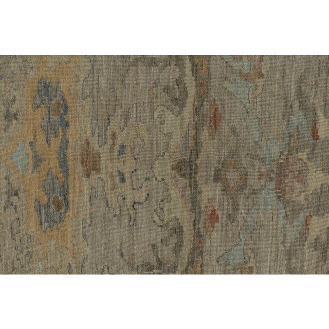 Beige Rug & Kilim’s Oversized Oushak Style Rug in Blue and Beige-Brown With Florals For Sale - Image 8 of 11