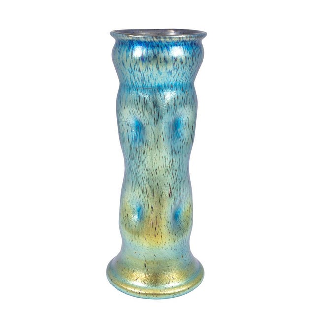 Bohemian glass vase, manufactured by Johann Loetz Witwe, Norma Cobalt decoration, ca. 1900, Paris World Exhibition, Blue,...