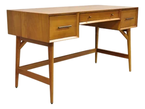 West Elm Williams Sonoma Mid Century Modern Acacia Teak Wood Style Writing Desk