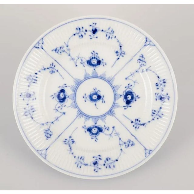 1980s Small Lunch Plates in Blue Fluted Porcelain from Royal Copenhagen, 1980s, Set of 4 For Sale - Image 5 of 8