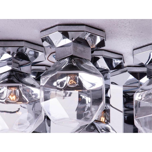 1970s Cubist Chrome Flush Mounts or Sconces by Motoko Ishii for Staff, 1970s, Set of 9 For Sale - Image 5 of 9