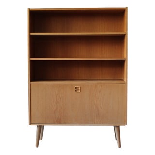 Vintage Danish Bookcase in Oak with Flap, 1960s For Sale