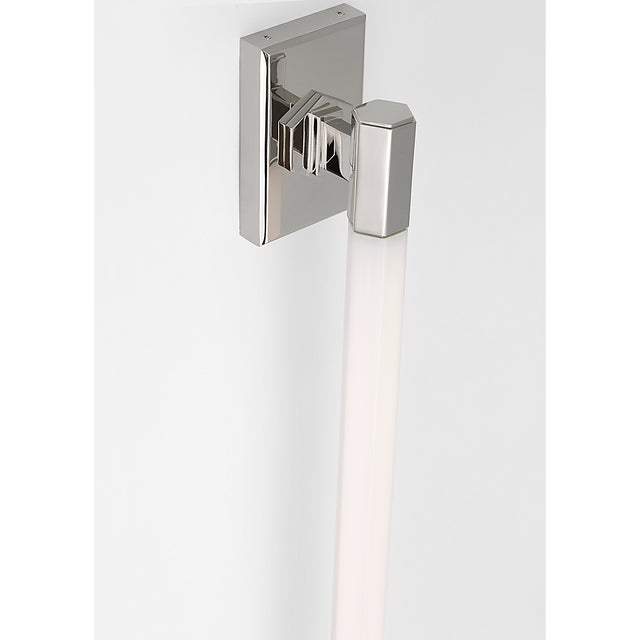 Traditional Chapman & Myers for Visual Comfort Signature Hawthorne 30" Linear Bath Light in Polished Nickel with White Glass For Sale - Image 3 of 7