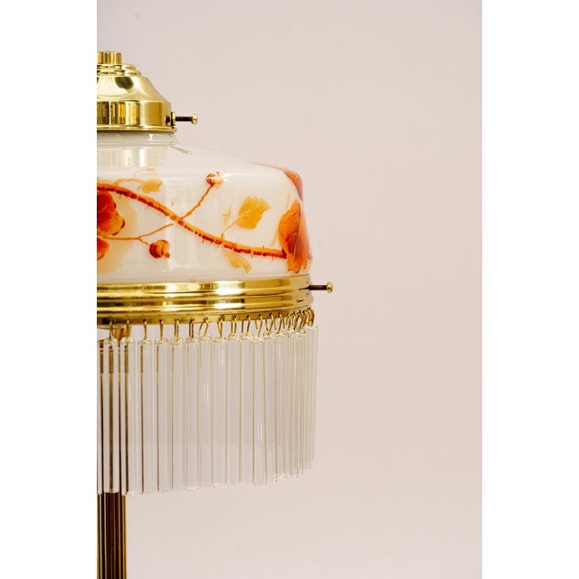 Metal Art Deco Glass Shade Table Lamp, Vienna, 1920s For Sale - Image 7 of 18