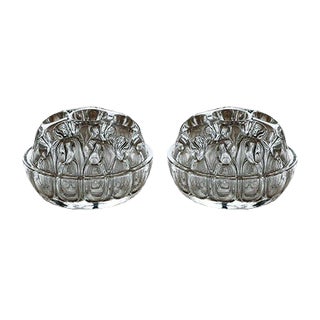 Mid-Century French Crystal Pique Fleur Vases from VMC, Set of 2 For Sale