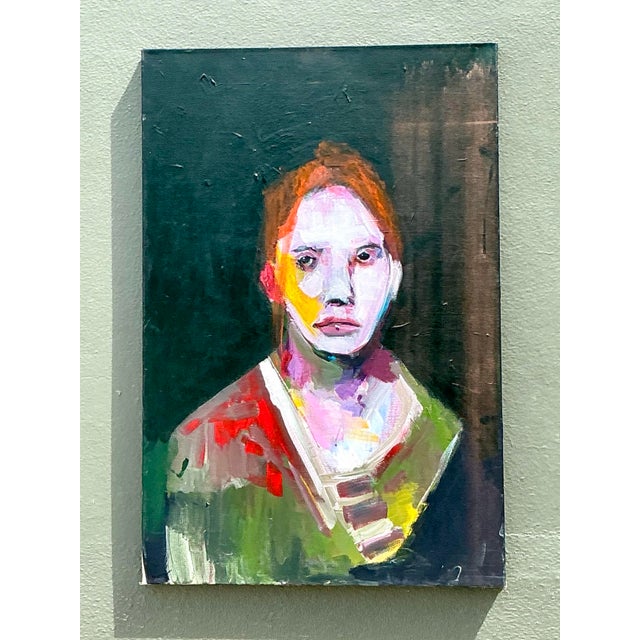 Vintage Abstract Figurative Oil Painting For Sale - Image 11 of 12