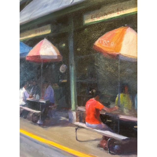 Wood Contemporary Original Painting of City Farmer's Market For Sale - Image 7 of 9