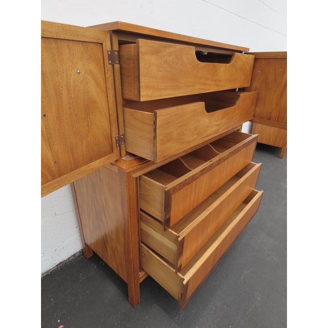 Basic Witz Mid Century Modern Tall Chest of Drawers Highboy 6575 For Sale - Image 10 of 17