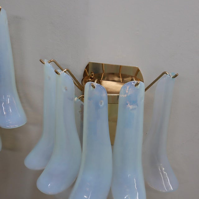 Gilt and Opaline Murano Glass Petal Wall Sconces from La Murrina, 1980s, Set of 2 For Sale - Image 10 of 13