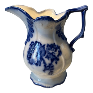 Antique Staffordshire Flow Blue Pitcher