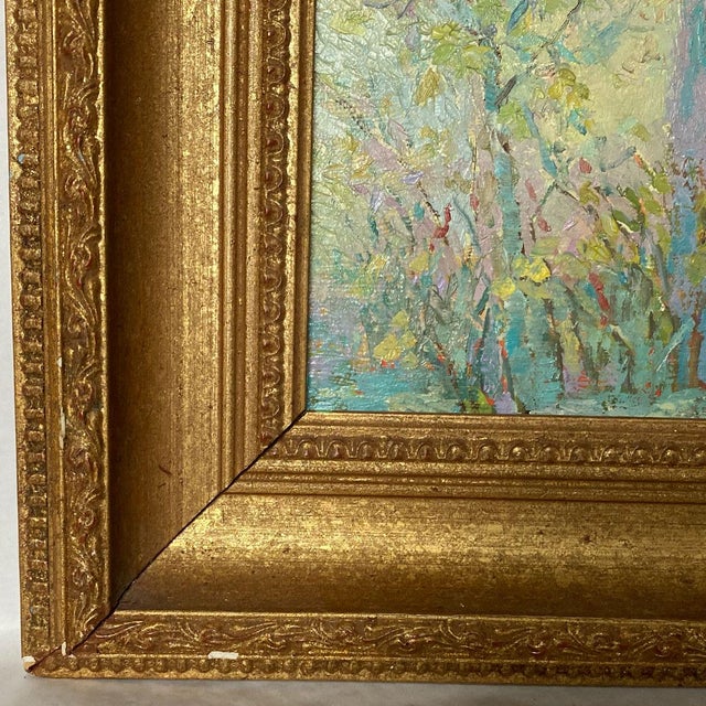 Vintage B. Evans Impressionist Style Oil on Canvas Painting, European House For Sale - Image 11 of 12
