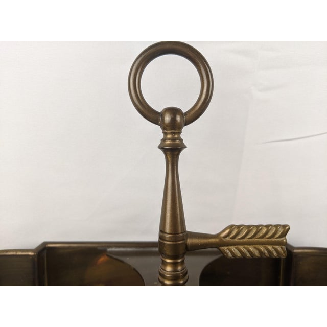 Wildwood Vintage Brass Bouillotte Style Two-Light Table Lamp With Black Tole Shade and Gilt Decoration For Sale - Image 10 of 18