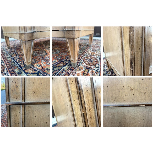 Vintage Cerused Blonde Louis XVI 4 Door Credenza For Sale - Image 17 of 18
