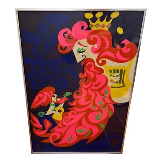 1970’s Psychedelic Pop Art Silkscreen of King David and Grandson by Shamir Bros For Sale