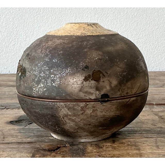 Vintage Original Studio Pottery Lunar Vase For Sale - Image 9 of 12