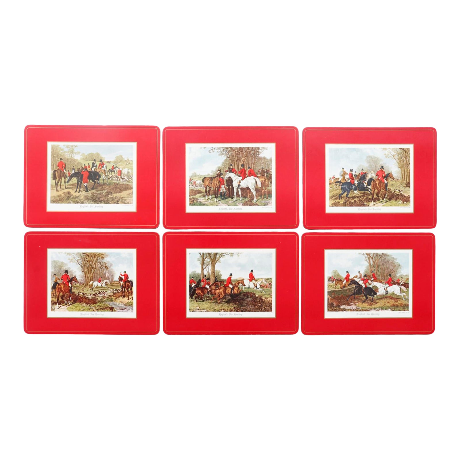 English Hunting Scene Placemats by Pimpernel Set of 6 Chairish