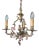 Vintage Chandelier with Porcelain Roses, 1960s For Sale