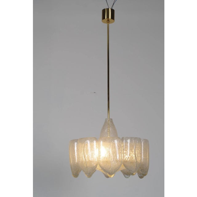 Mid-Century Ice Glass Chandelier from Doria For Sale - Image 15 of 15
