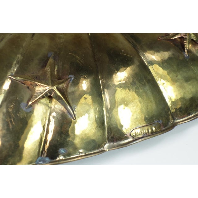 Art Deco Italian Silver Brass Metal Shell Starfish Bowls, 1930s, Set of 2 For Sale - Image 9 of 13