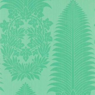 Zoffany Marsden`s Palm Damask Wallpaper in Pale Poison - a Sample For Sale