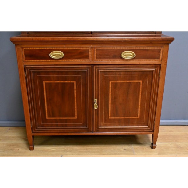 Brown Edwardian Style Mahogany Bookcase For Sale - Image 8 of 18