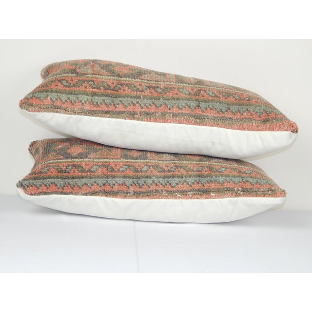 Mid-Century Modern Turkish Lumbar Rug Cushion Cover - A Pair For Sale - Image 3 of 5