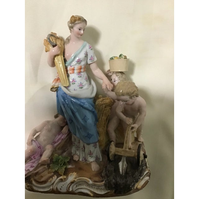 Late 19th Century Meissen Porcelain Figurine Roman Goddess Cherub Allegory of Agriculture For Sale In Cleveland - Image 6 of 13