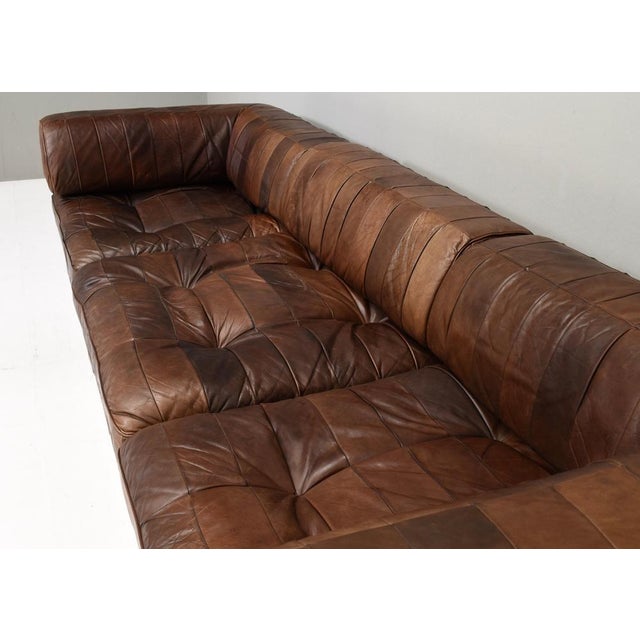 DS-88 Sectional Sofa in Cognac Brown Leather from De Sede, Switzerland, 1970s, Set of 19 For Sale - Image 11 of 18