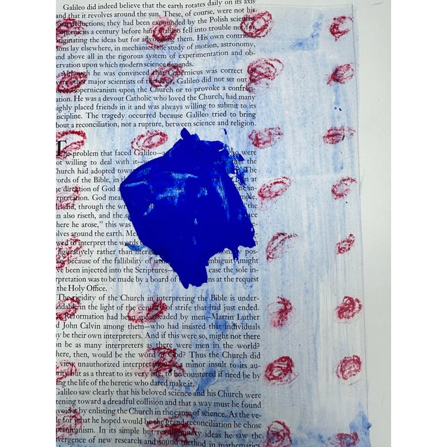 Abstract Pink and Blue Painting by Virginia Chamlee For Sale - Image 3 of 3