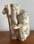 Antique Chinese carved immortal figurine of Shou Lao, who represents longevity, holding his staff topped with a gourd in...