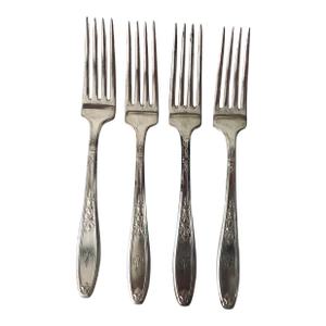 Antique 1847 Rogers Bros "Ambassador " Pattern Monogram a Dinner Forks - Set of 4