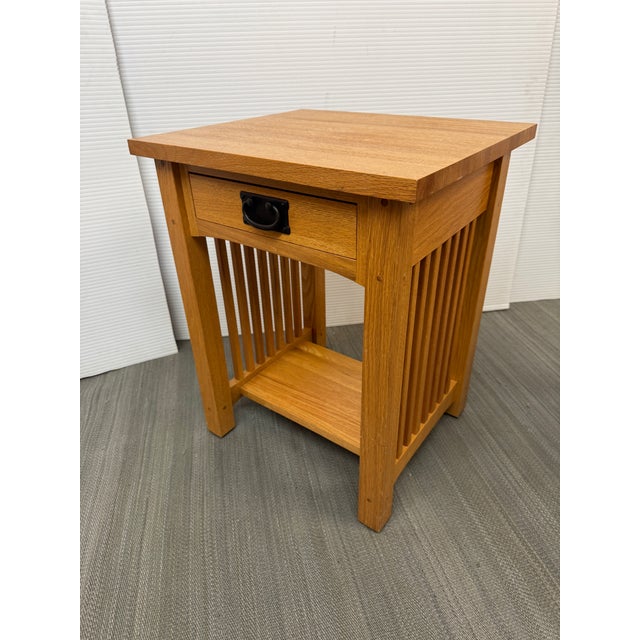 2010s Michael's Furniture Company Mission Style Oak Nighstands, a Pair For Sale - Image 5 of 15