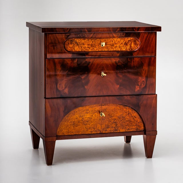 Maroon Northern German Biedermeier Chest of Drawers, 1830 For Sale - Image 8 of 8