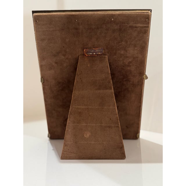 Mid 20th Century Bottega Veneta Brass and Wood Picture Frame – Italian Luxury 10.5” X 8.5” For Sale - Image 5 of 6