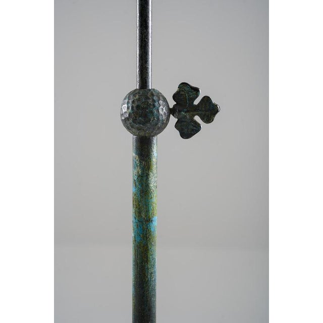 Gold Swedish Floor Lamp in Patinated Brass, 1930s For Sale - Image 8 of 11