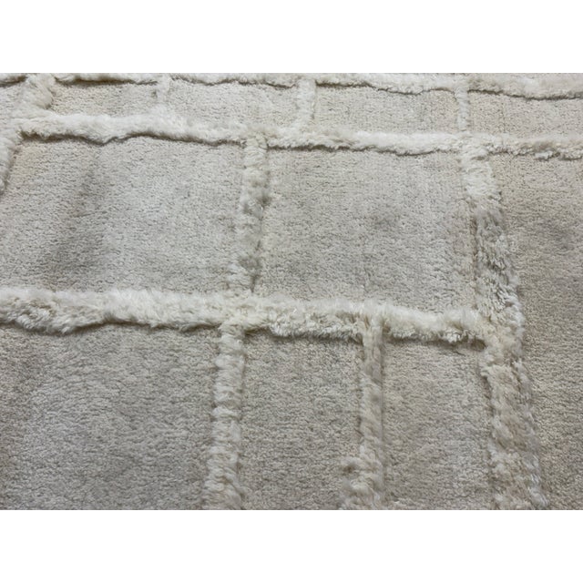 Contemporary Rh Almora Wool Rug – 10' × 14' Cream | Hand-Knotted New Zealand Wool | Sculptural Abstract Contemporary Design For Sale - Image 3 of 18