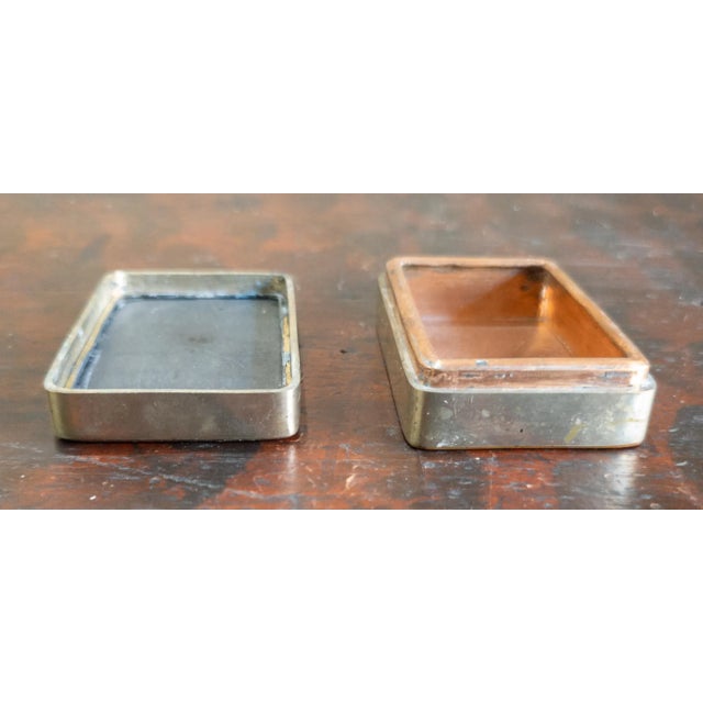 19th Century Chinese Paktong Scholar's Inkstone Box With Engraved Landscape For Sale - Image 14 of 15