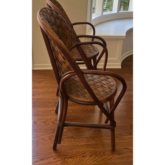 Wood, Rattan. This item is unmarked. Made out of natural materials so there will be a natural variation including rattan...
