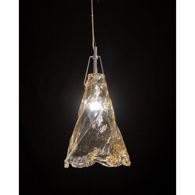 Art Nouveau Murano Gold Flush Mount, 1980s For Sale - Image 3 of 13