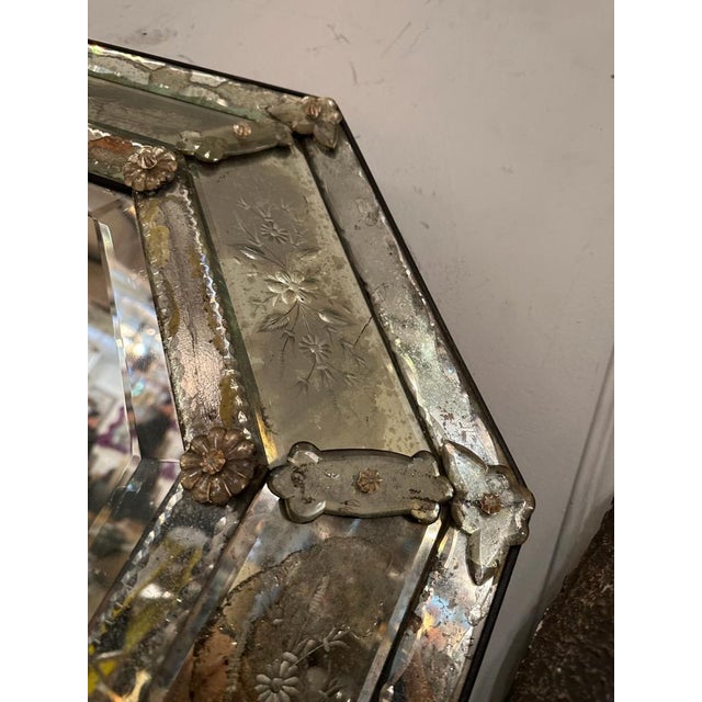 Antique Late 19th Century Smoked Mirror Eglomise and Chain Beveling Chairish