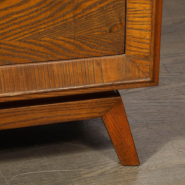 Mid-Century Paul Frankl Cerused Oak Chest of Drawers & X-Form Brass Pulls For Sale In New York - Image 6 of 17